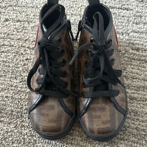 Fendi Kids Brown and Black Sneakers